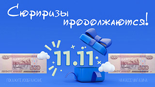 Акция 11.11 «Получи скидку и купон 500р. в подарок!»